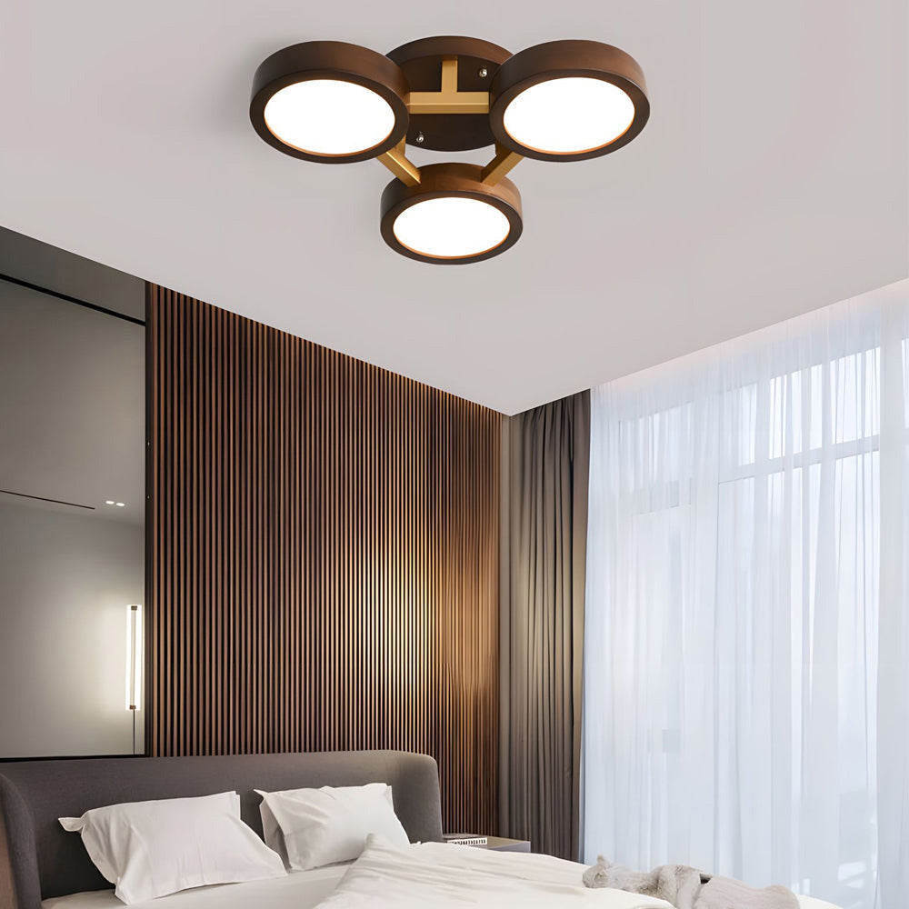 Lámpara de Techo LED Moderna de Hierro y Madera para Dormitorio – Diseño Geométrico 15