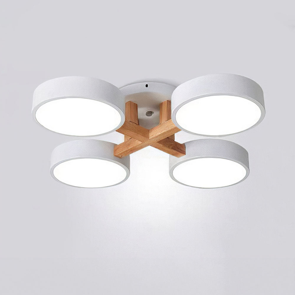 Lámpara de Techo LED Moderna de Hierro y Madera para Dormitorio – Diseño Geométrico 18