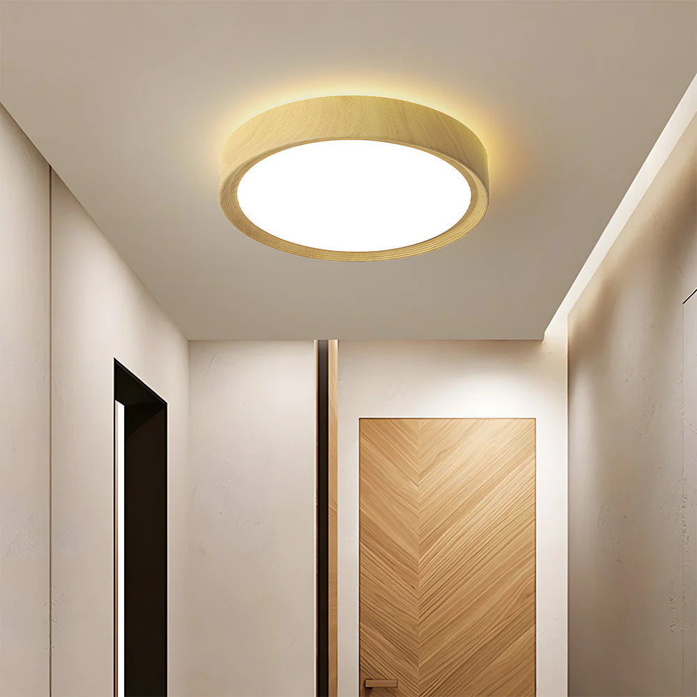 Lámpara de Techo LED Redonda Minimalista de Hierro y Madera para Interiores – Disponible en 30, 40 y 50 cm 2