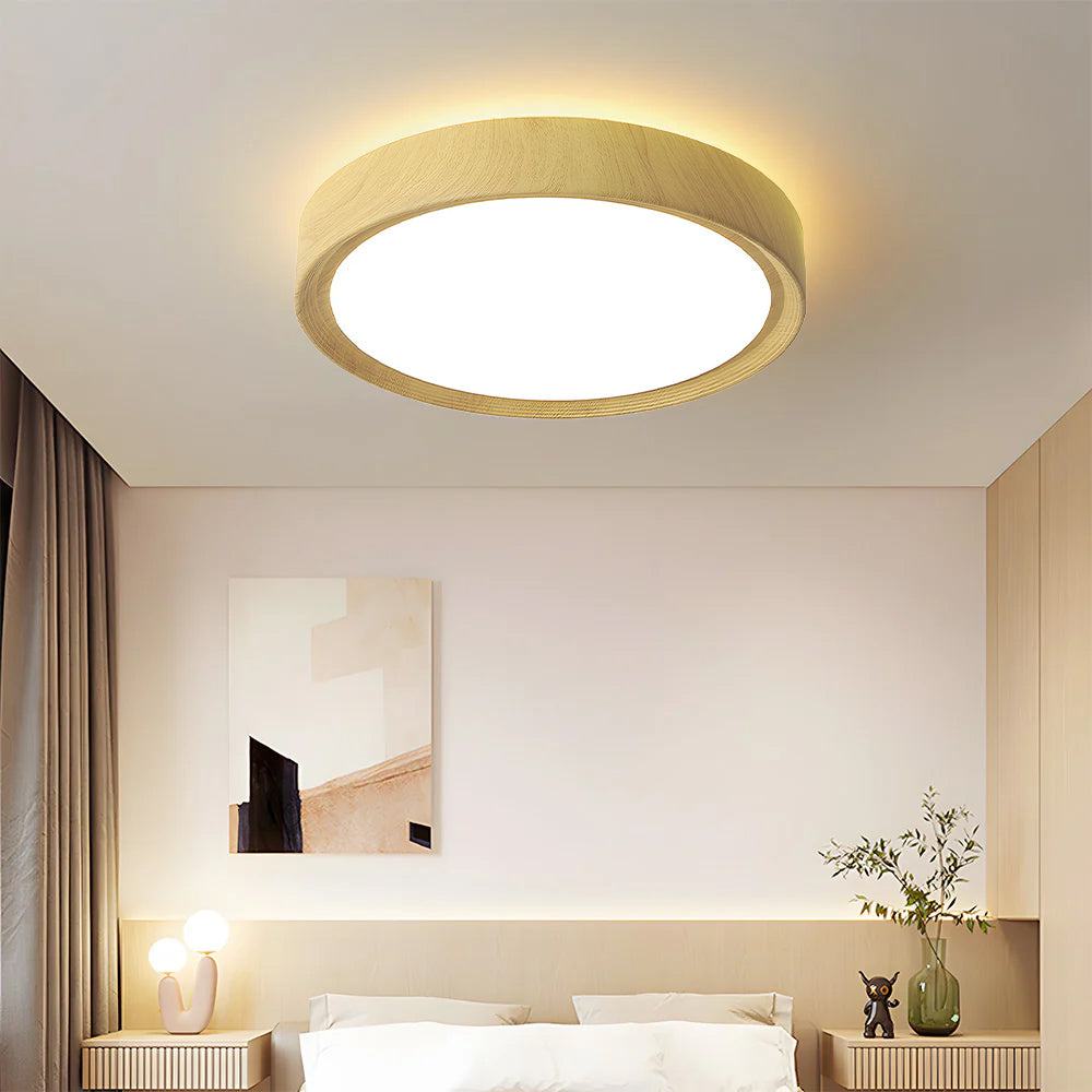 Lámpara de Techo LED Redonda Minimalista de Hierro y Madera para Interiores – Disponible en 30, 40 y 50 cm 4