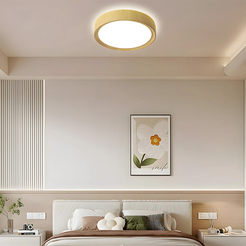 Lámpara de Techo LED Redonda Minimalista de Hierro y Madera para Interiores – Disponible en 30, 40 y 50 cm 5