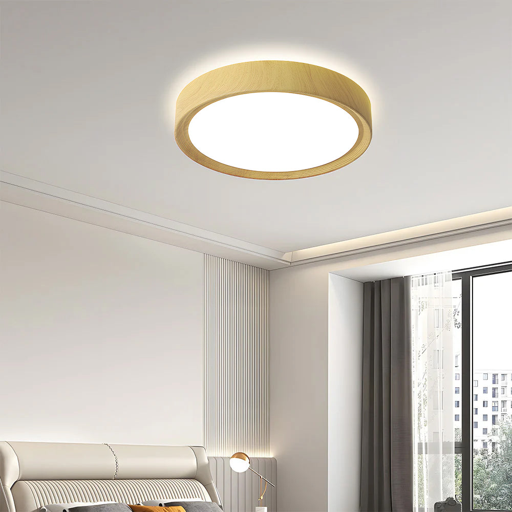 Lámpara de Techo LED Redonda Minimalista de Hierro y Madera para Interiores – Disponible en 30, 40 y 50 cm 8