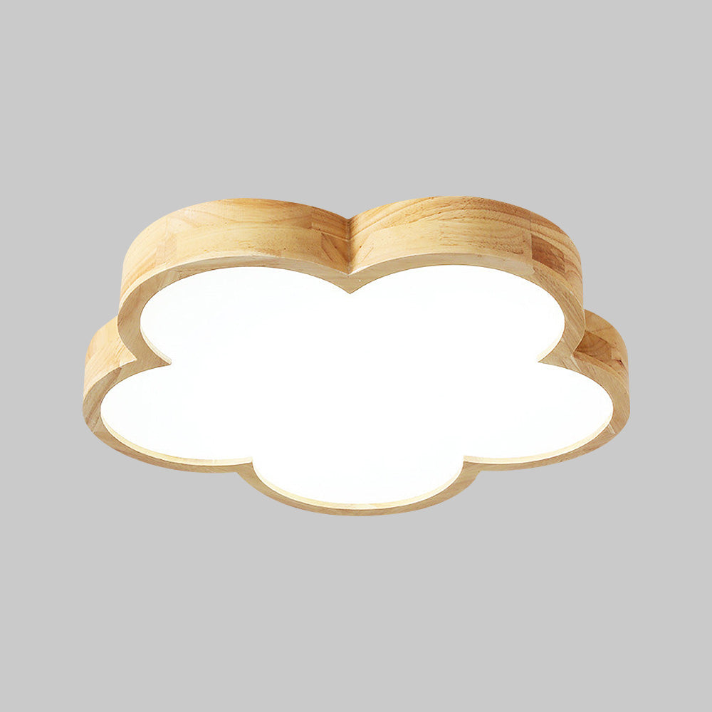 Lámpara de Techo LED Wabi-Sabi de Madera con Diseño Floral para Dormitorio y Sala de Estar 2