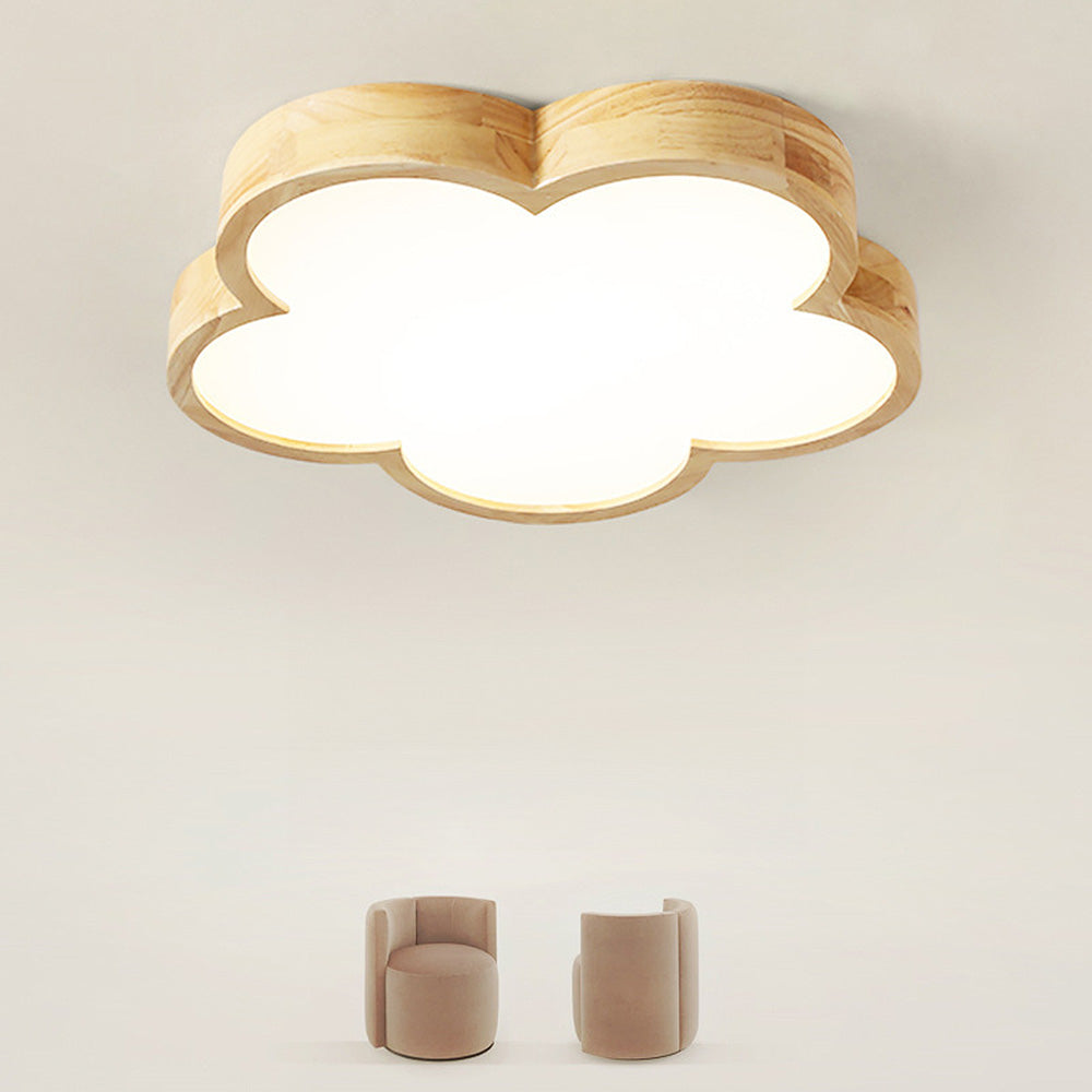 Lámpara de Techo LED Wabi-Sabi de Madera con Diseño Floral para Dormitorio y Sala de Estar 7