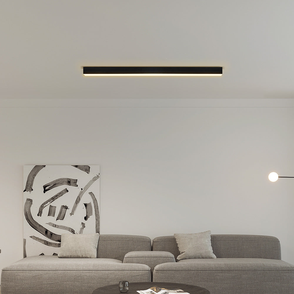 Lámpara de Techo LED de Aluminio Negro Minimalista para Sala de Estar 0