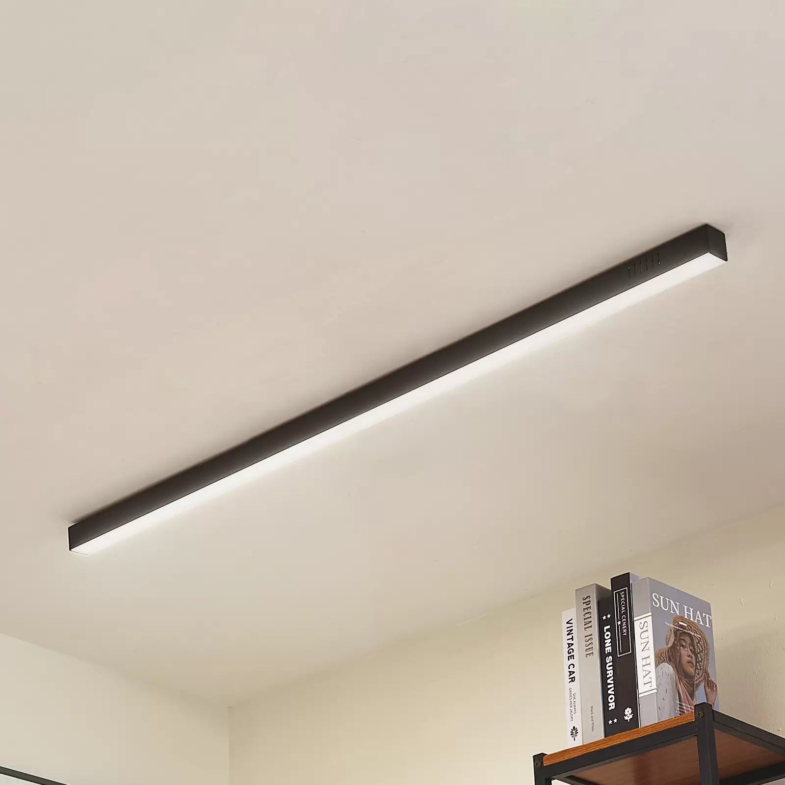 Lámpara de Techo LED de Aluminio Negro Minimalista para Sala de Estar 1