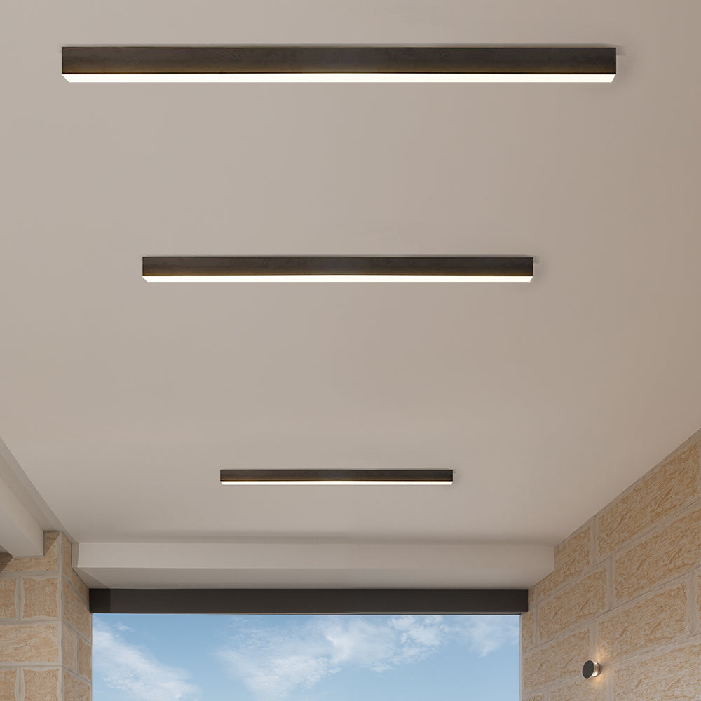 Lámpara de Techo LED de Aluminio Negro Minimalista para Sala de Estar 2