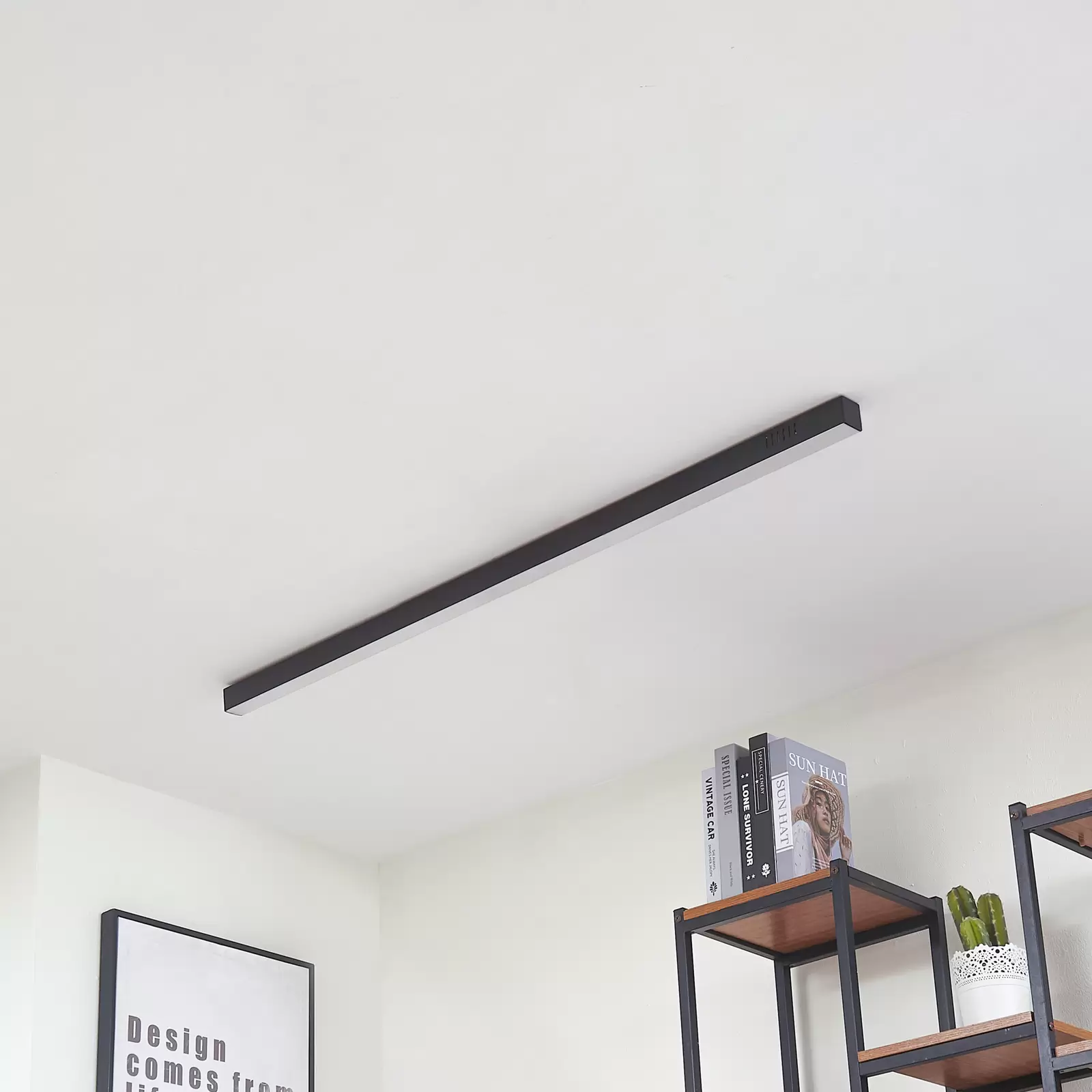 Lámpara de Techo LED de Aluminio Negro Minimalista para Sala de Estar 3
