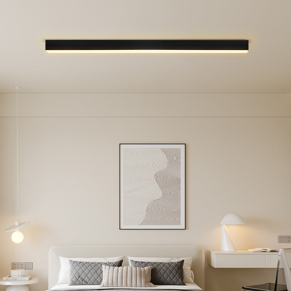 Lámpara de Techo LED de Aluminio Negro Minimalista para Sala de Estar 4