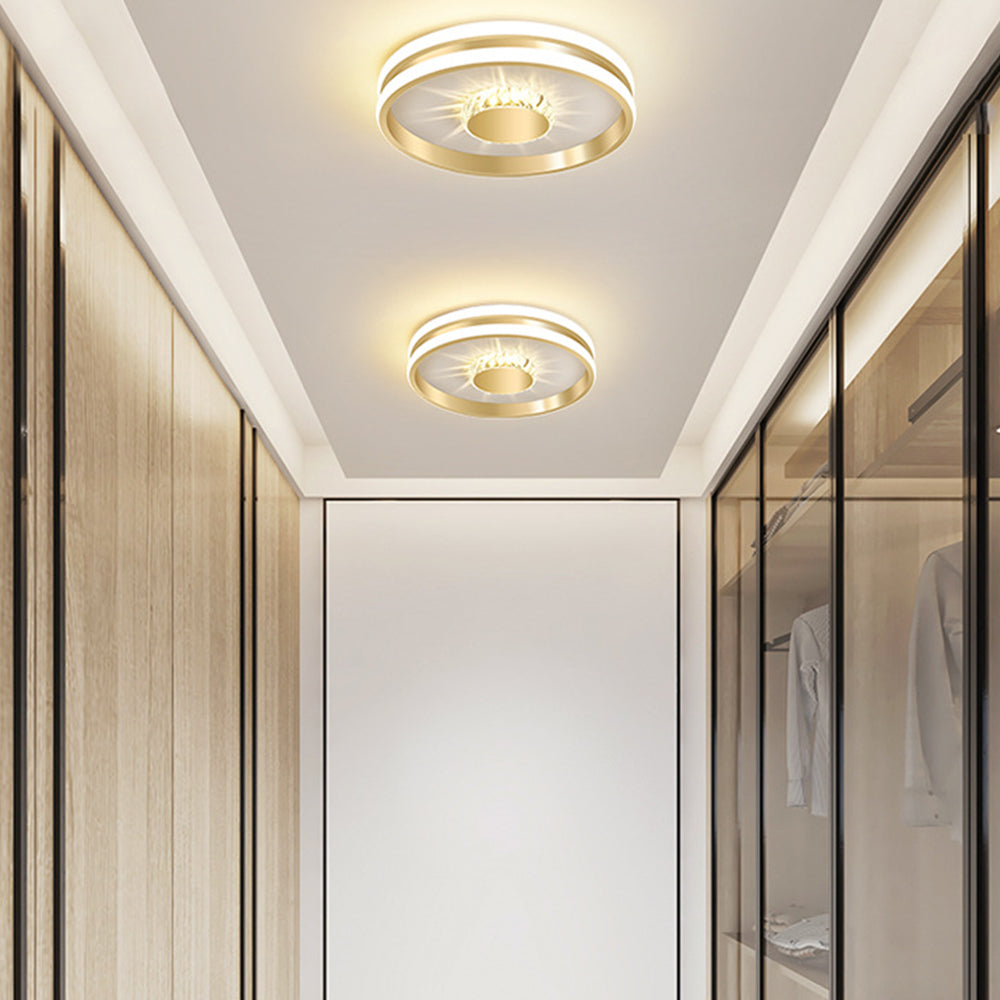 Lámpara de Techo LED de Cristal en Oro, Iluminación Moderna y Eficiente para Pasillo, 27W, Diseño Contemporáneo 1