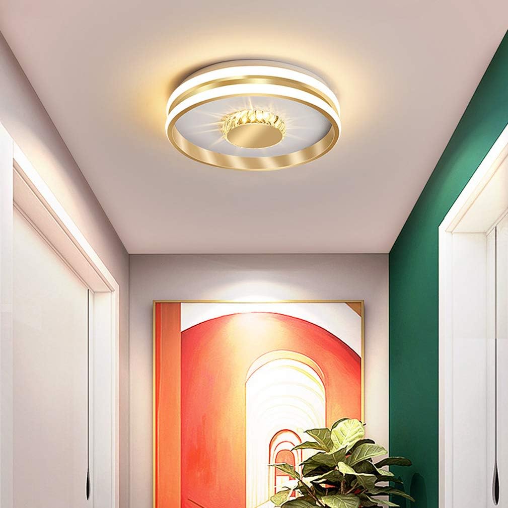Lámpara de Techo LED de Cristal en Oro, Iluminación Moderna y Eficiente para Pasillo, 27W, Diseño Contemporáneo 5