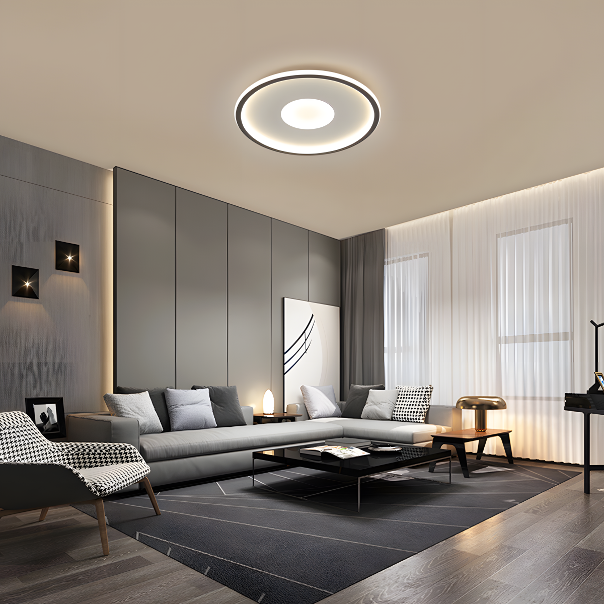 Lámpara de Techo LED de Hierro Minimalista para Sala de Estar – Diseño Elegante y Eficiente 2