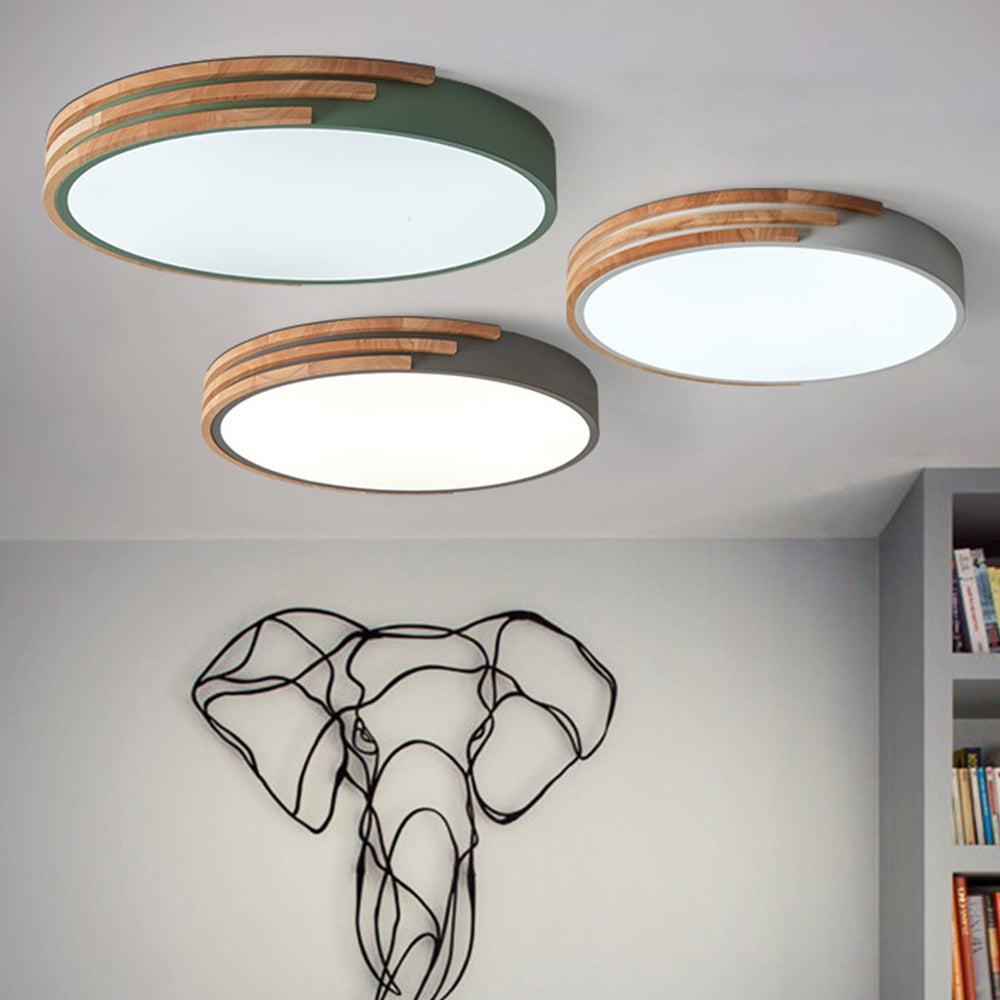 Lámpara de Techo LED de Madera Simple para Dormitorio – Iluminación Eficiente y Estilo Minimalista 2