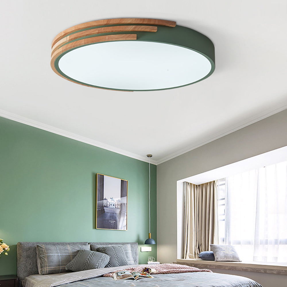 Lámpara de Techo LED de Madera Simple para Dormitorio – Iluminación Eficiente y Estilo Minimalista 8