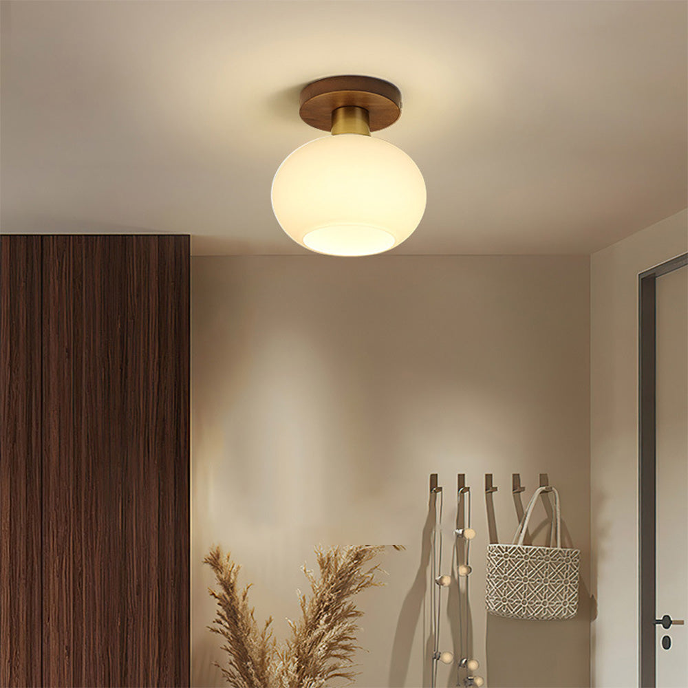 Lámpara de Techo Minimalista de Madera de Nogal para Pasillo – Diseño Moderno y Elegante 0