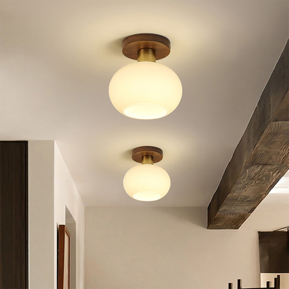 Lámpara de Techo Minimalista de Madera de Nogal para Pasillo – Diseño Moderno y Elegante 1