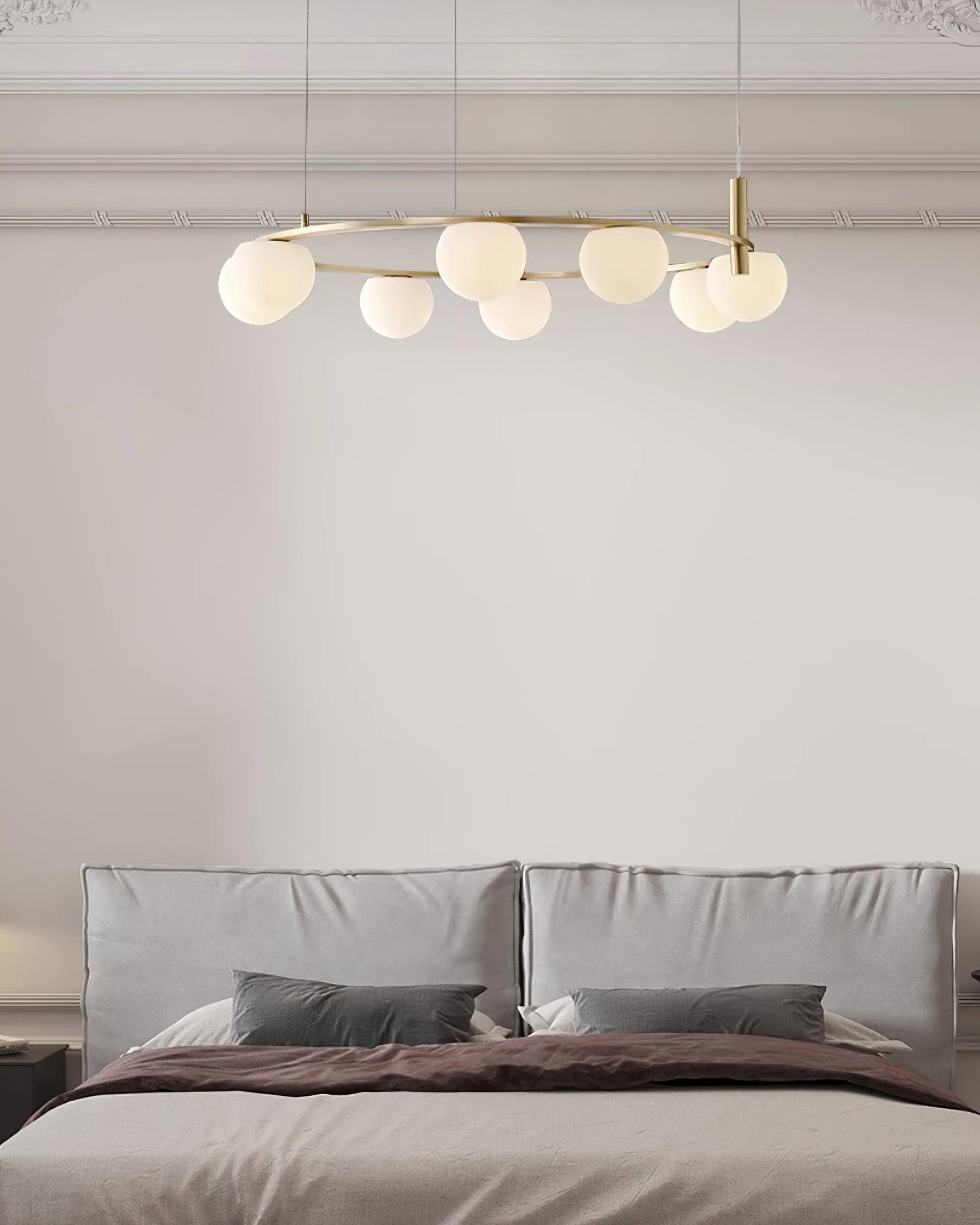 Lámpara de Techo Moderna Ceto con Pantallas de Vidrio Blanco y Estructura Metálica – Diseño Retro Elegante para Iluminación Interior 3