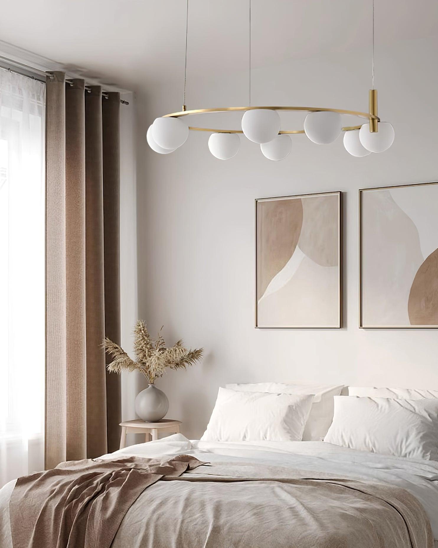 Lámpara de Techo Moderna Ceto con Pantallas de Vidrio Blanco y Estructura Metálica – Diseño Retro Elegante para Iluminación Interior 4