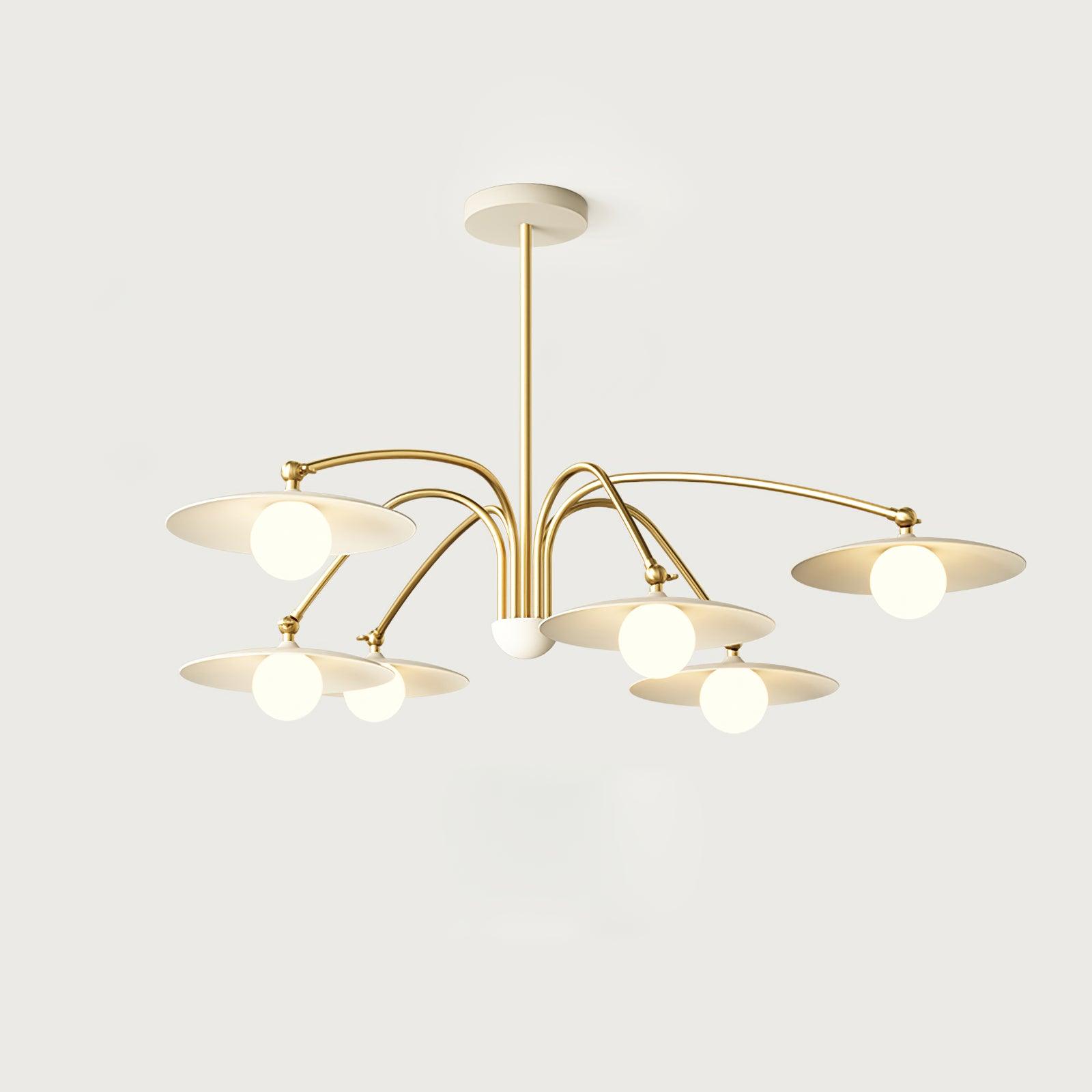 Lámpara de Techo Moderna Estilo Art Deco con Pantallas de Vidrio, 6 y 8 Cabezas, Compatible con Bombillas LED y Edison 0