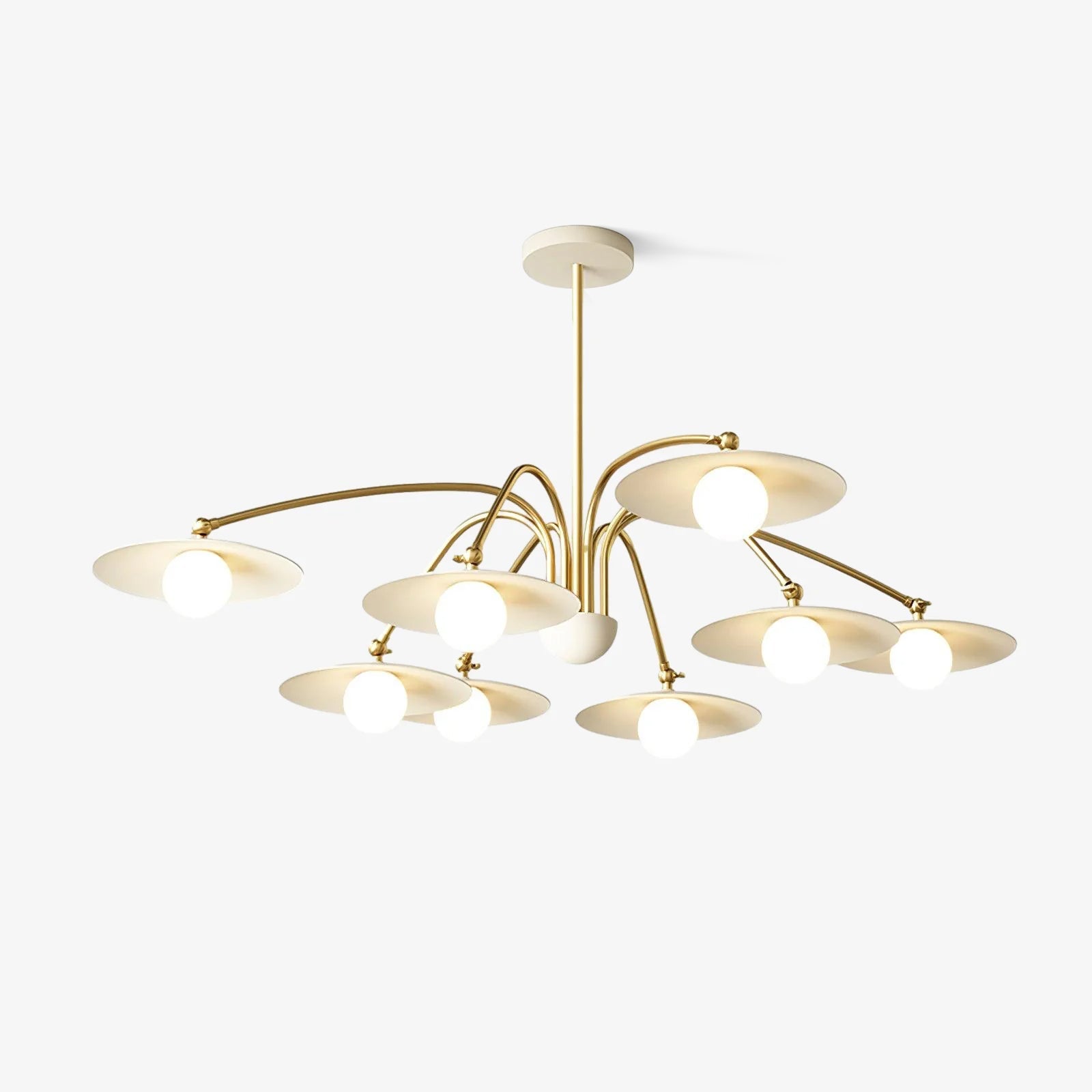 Lámpara de Techo Moderna Estilo Art Deco con Pantallas de Vidrio, 6 y 8 Cabezas, Compatible con Bombillas LED y Edison 1