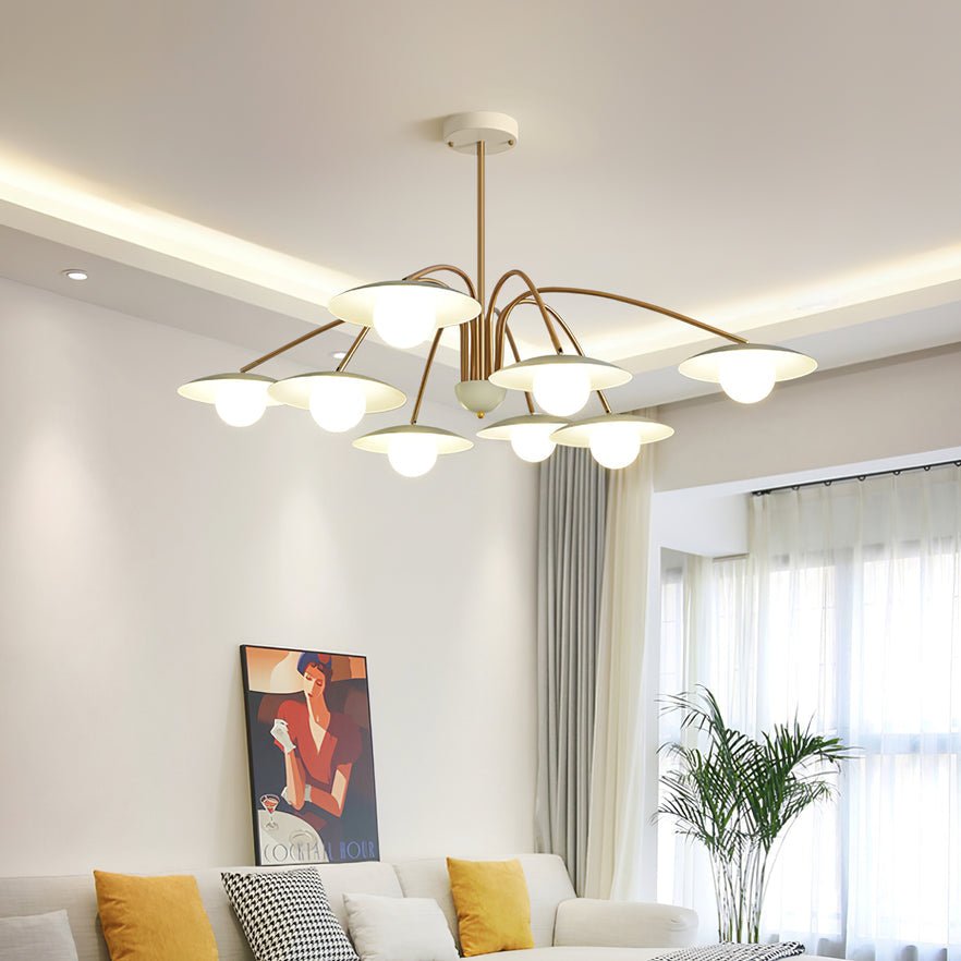 Lámpara de Techo Moderna Estilo Art Deco con Pantallas de Vidrio, 6 y 8 Cabezas, Compatible con Bombillas LED y Edison 3