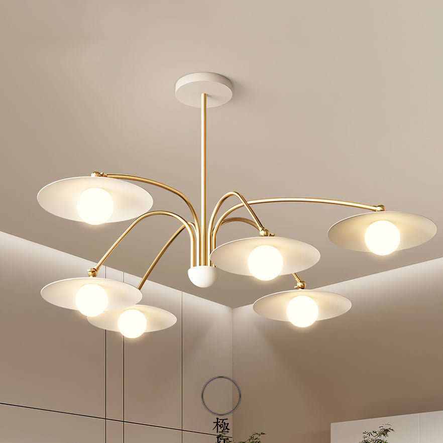 Lámpara de Techo Moderna Estilo Art Deco con Pantallas de Vidrio, 6 y 8 Cabezas, Compatible con Bombillas LED y Edison 4
