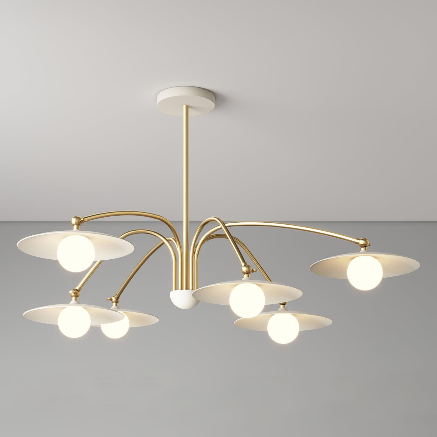 Lámpara de Techo Moderna Estilo Art Deco con Pantallas de Vidrio, 6 y 8 Cabezas, Compatible con Bombillas LED y Edison 5