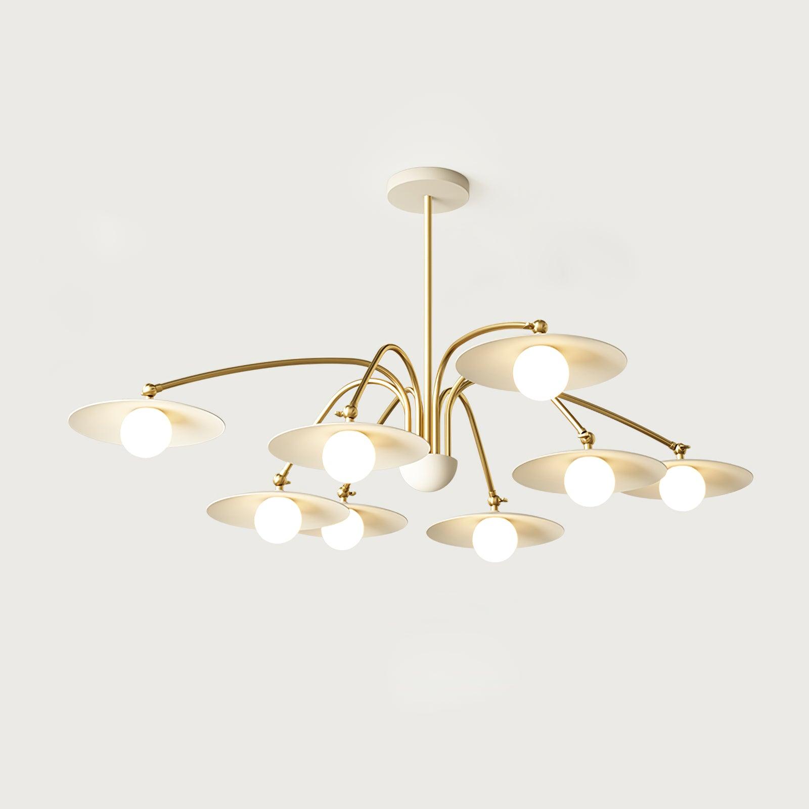 Lámpara de Techo Moderna Estilo Art Deco con Pantallas de Vidrio, 6 y 8 Cabezas, Compatible con Bombillas LED y Edison 9