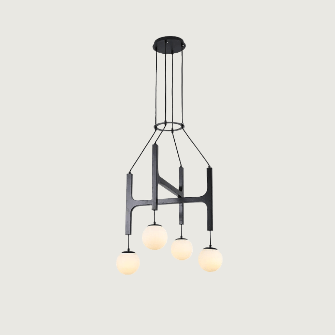 Lámpara de Techo Moderna Lunna Orb de Madera y Vidrio con 6 Esferas de Luz, Ideal para Iluminación Interior 10