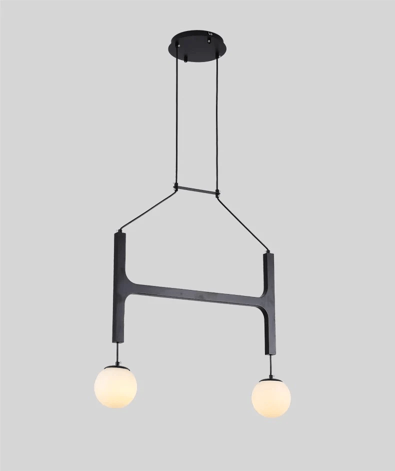 Lámpara de Techo Moderna Lunna Orb de Madera y Vidrio con 6 Esferas de Luz, Ideal para Iluminación Interior 8