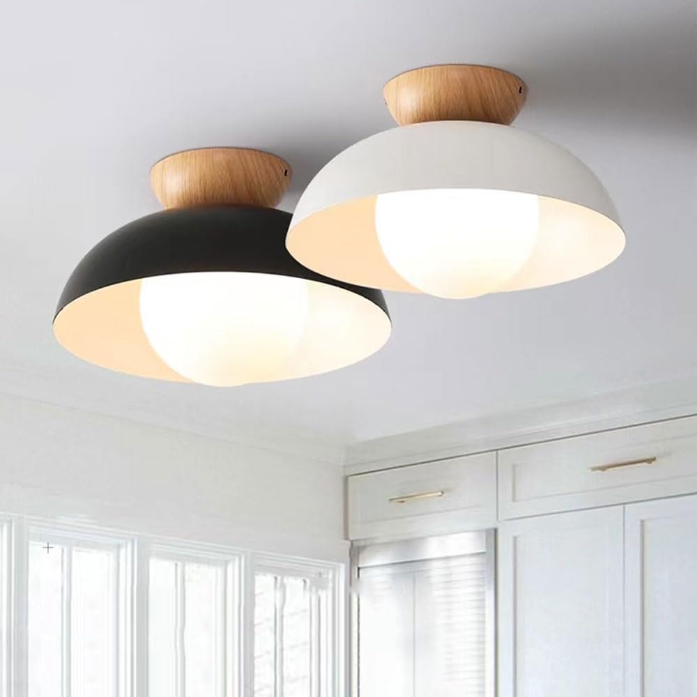 Lámpara de Techo Moderna Minimalista Ecológica Estilo Nórdico en Blanco y Negro - Plafón de Techo con Base G9 1
