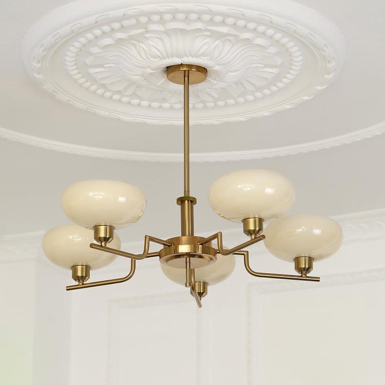 Lámpara de Techo Moderna Puja con Esferas de Vidrio – 3 y 5 Cabezas, Compatible con Bombillas LED y Edison 12