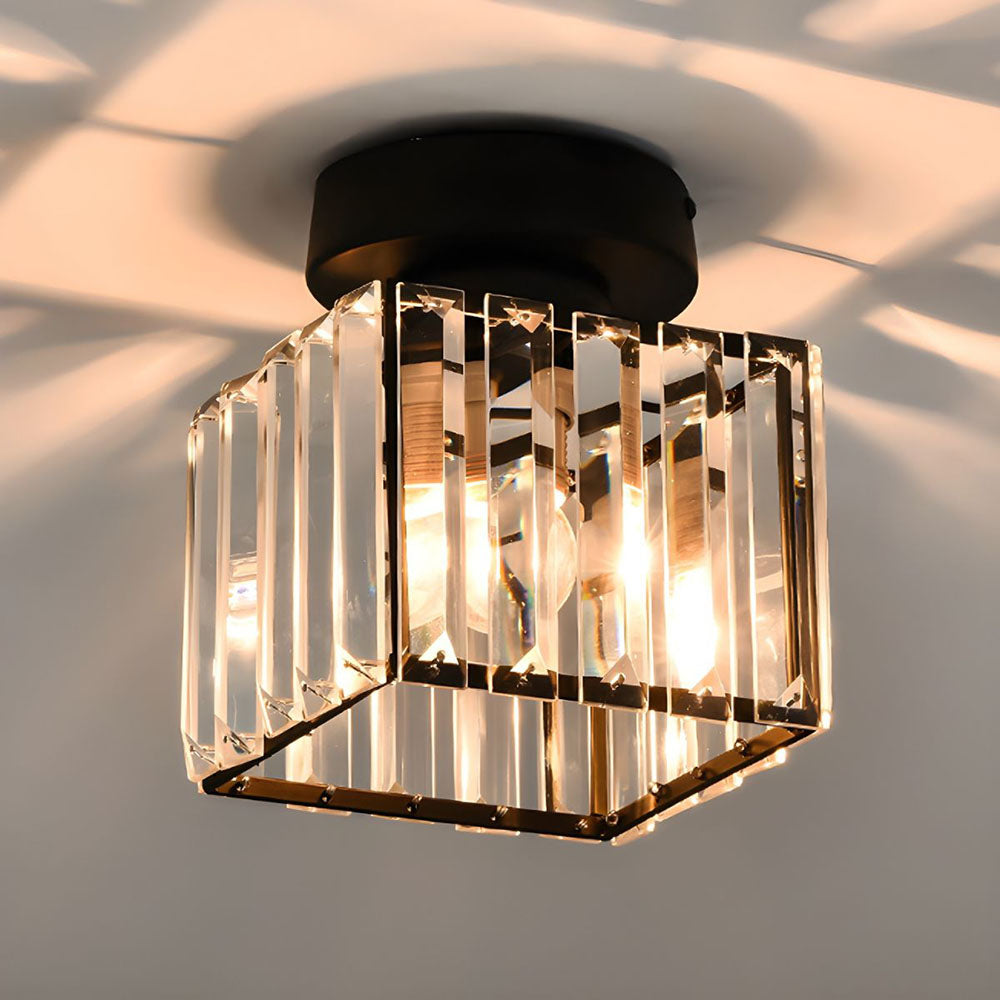 Lámpara de Techo Moderna con Pantalla de Cristal Estriado – Diseño Semi Flush 2