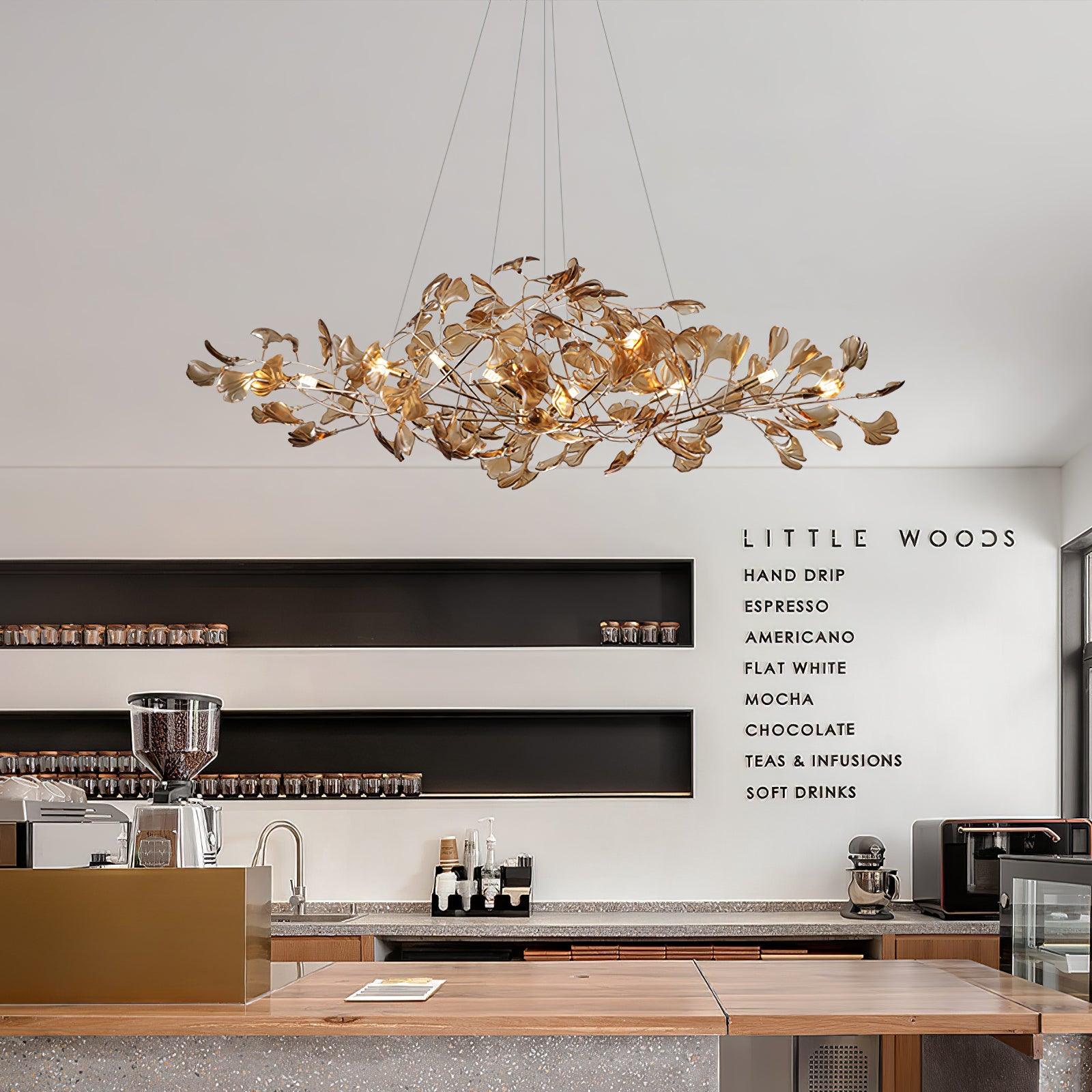 Lámpara de Techo Moderna de Acrílico en Forma de Hoja de Ginkgo con Opciones de Iluminación LED y Acabados en Oro y Cromo 5