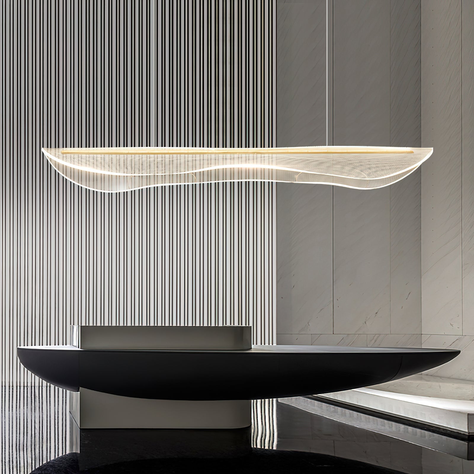 Lámpara de Techo Moderna de Acrílico y Aluminio para Comedor - Diseño Elegante y Versátil, 100-150cm, Luz Cálida, Neutra y Fría 5