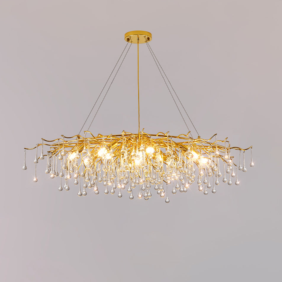 Lámpara de Techo Moderna de Cristal Teardrop con Acabado en Oro y Luz LED – Varios Tamaños Disponibles 10
