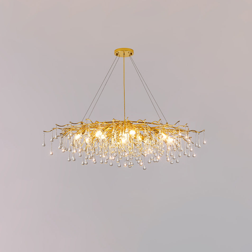 Lámpara de Techo Moderna de Cristal Teardrop con Acabado en Oro y Luz LED – Varios Tamaños Disponibles 11