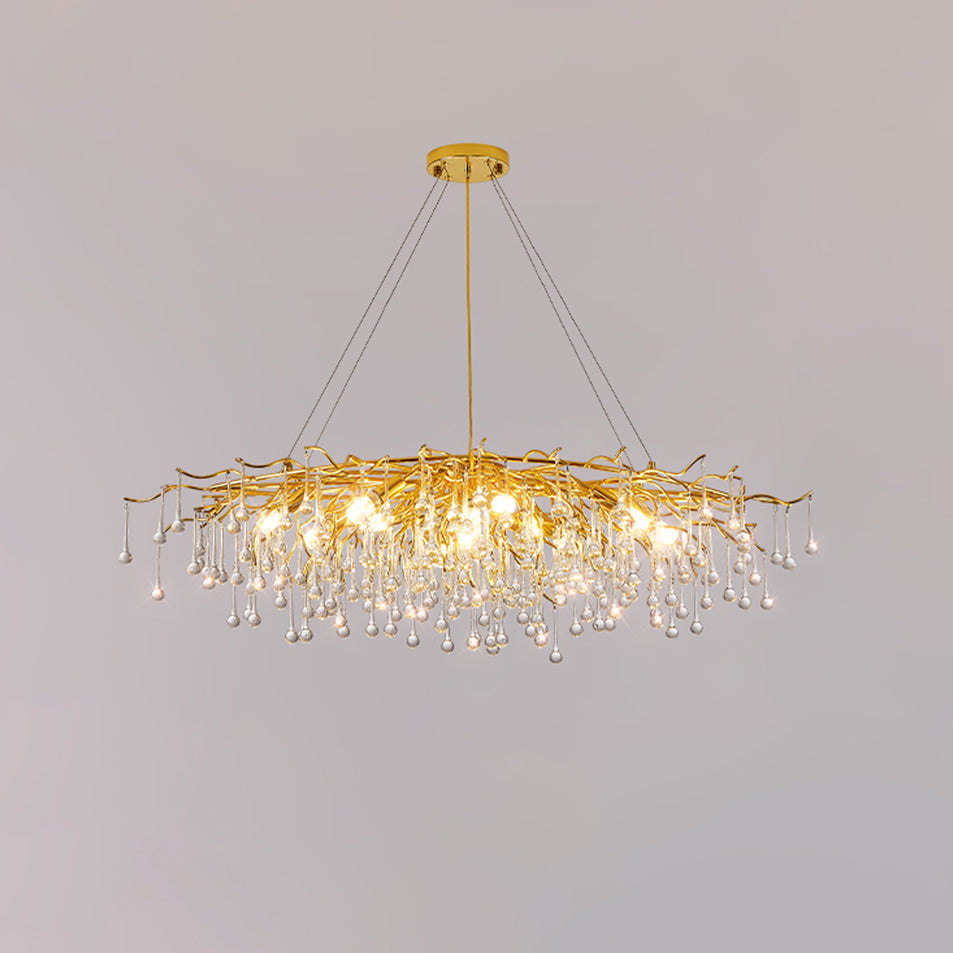 Lámpara de Techo Moderna de Cristal Teardrop con Acabado en Oro y Luz LED – Varios Tamaños Disponibles 12