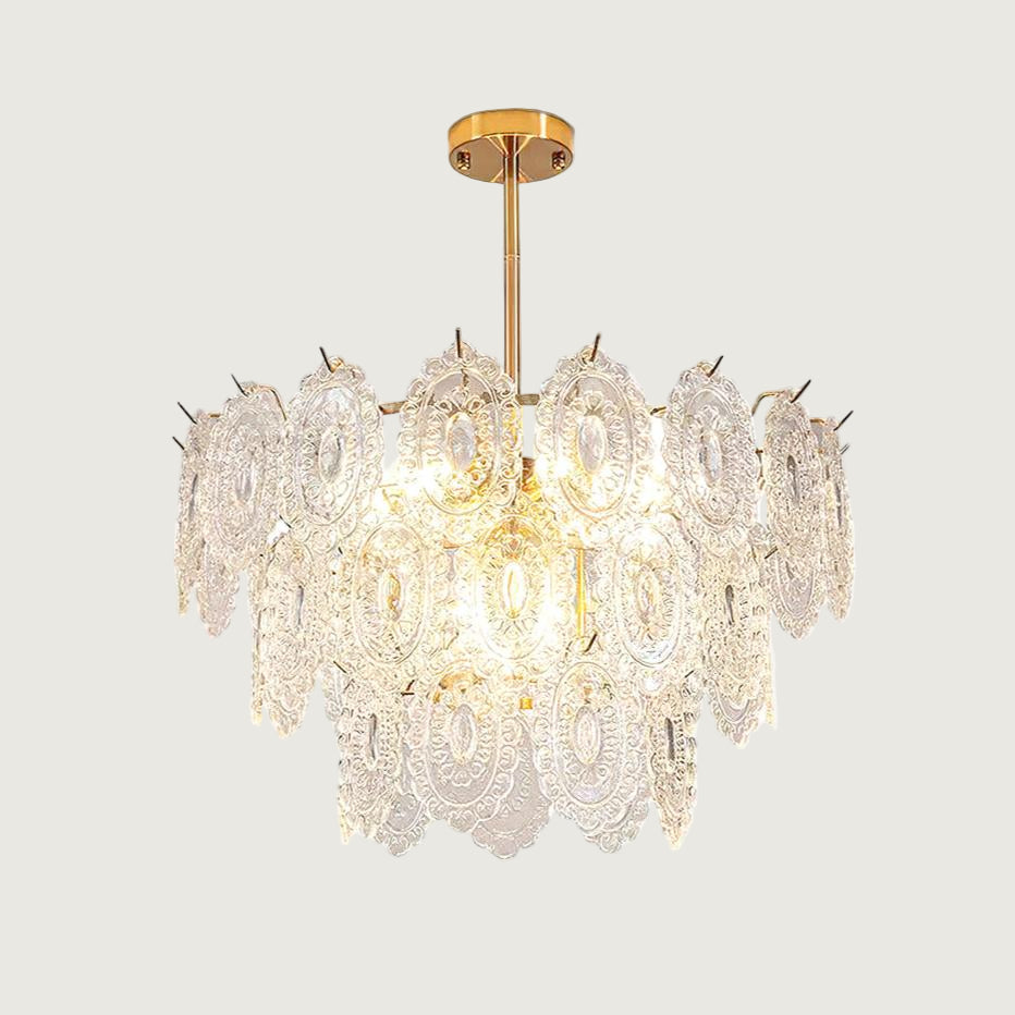 Lámpara de Techo Moderna de Cristal en Forma de Onda con Acabado en Oro – Varios Tamaños y Compatible con LED 1