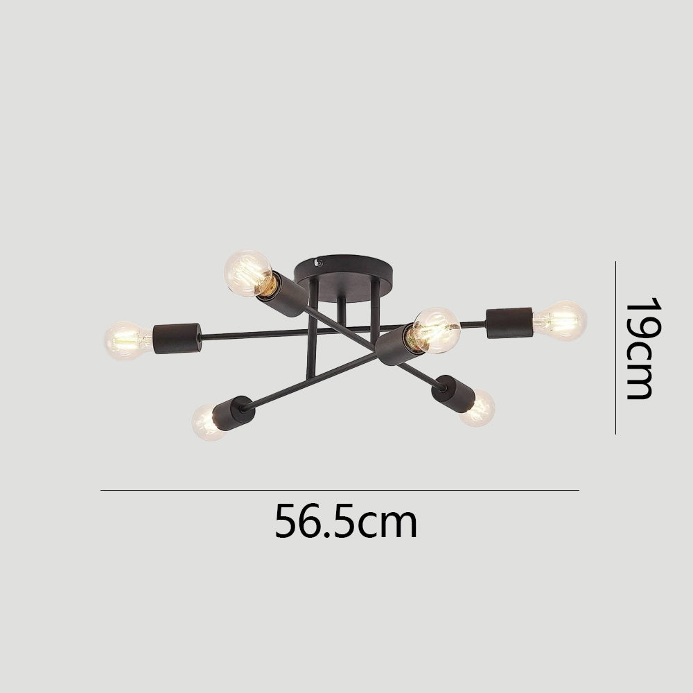 Lámpara de Techo Moderna de Hierro para Sala de Estar, Diseño Industrial Acogedor, Diámetro 56.5 cm, Base E27 6