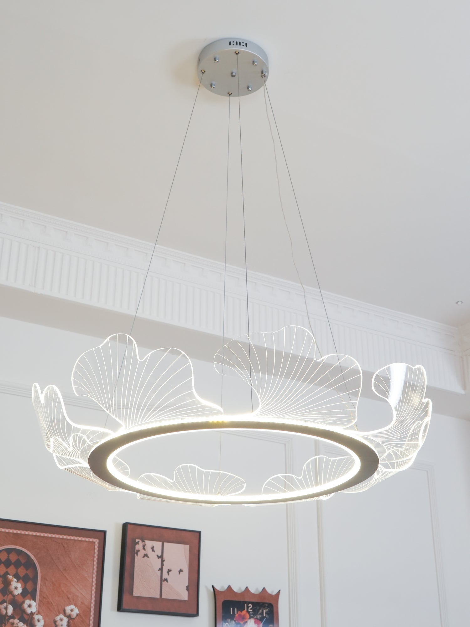 Lámpara de Techo Moderna en Forma de Hoja Dorada, Plafón LED para Oficina y Sala de Estar - Tres Tamaños Disponibles 8
