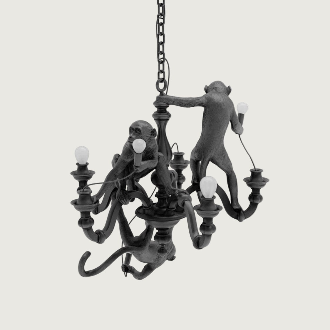 Lámpara de Techo Monkey Chandelier de Resina y Metal – Lámpara Colgante Moderna para Interiores, Compatible con LED 1