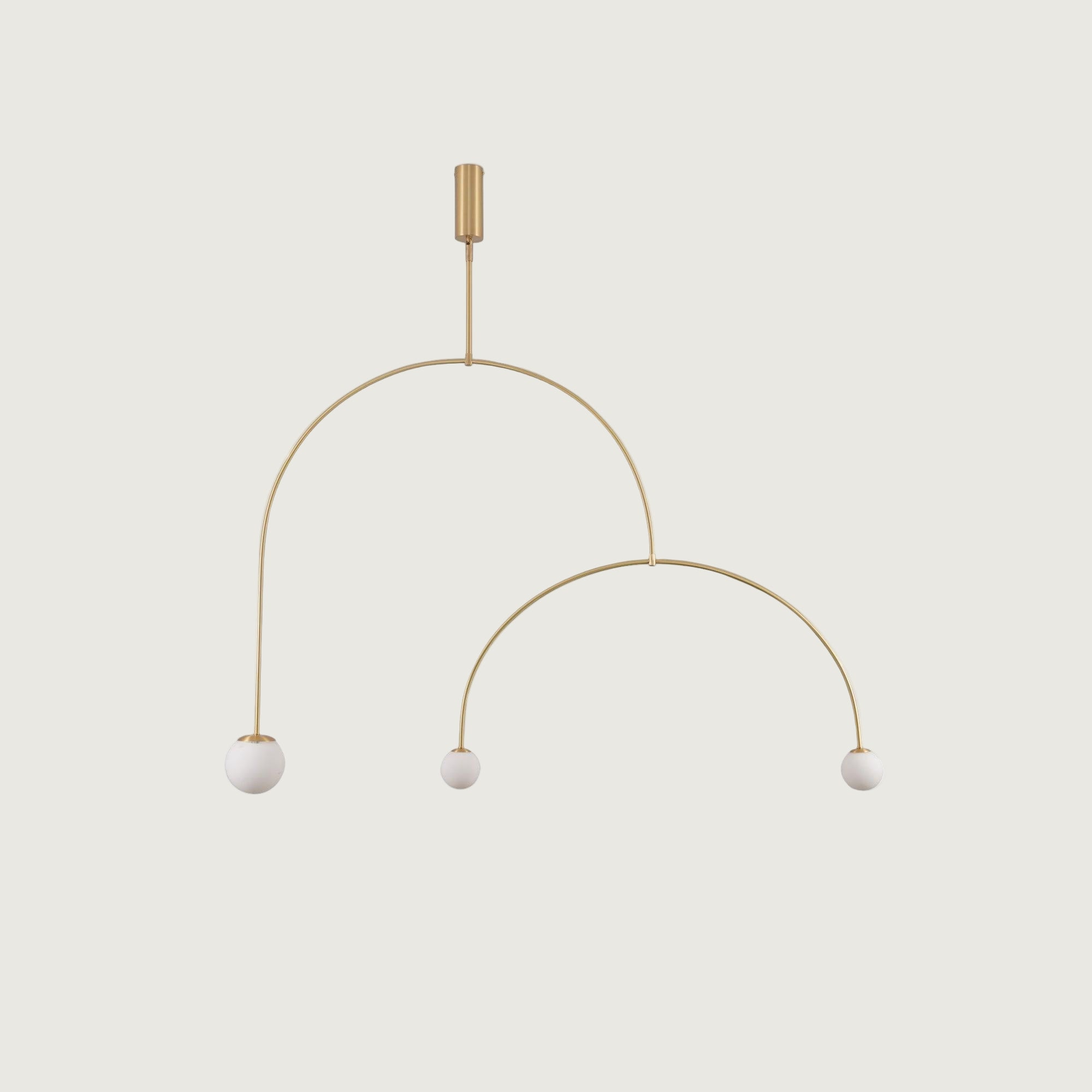 Lámpara de Techo Móvil de Diseño Minimalista en Bronce Patinado con Difusores de Vidrio Opalino 19