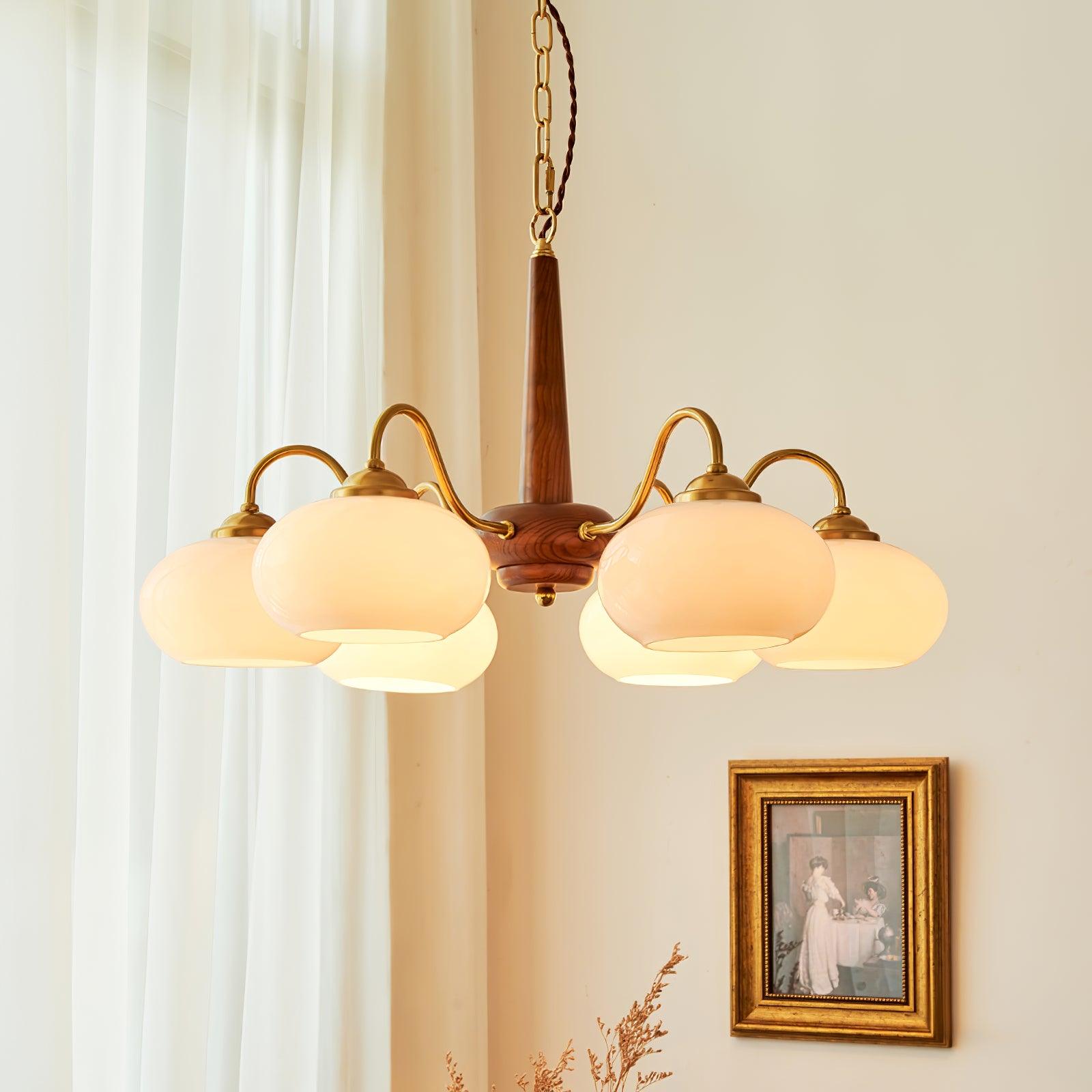 Lámpara de Techo Persimón Moderna de Cristal y Latón con 3, 4 o 6 Luces, Ideal para Decoración Elegante y Romántica 2