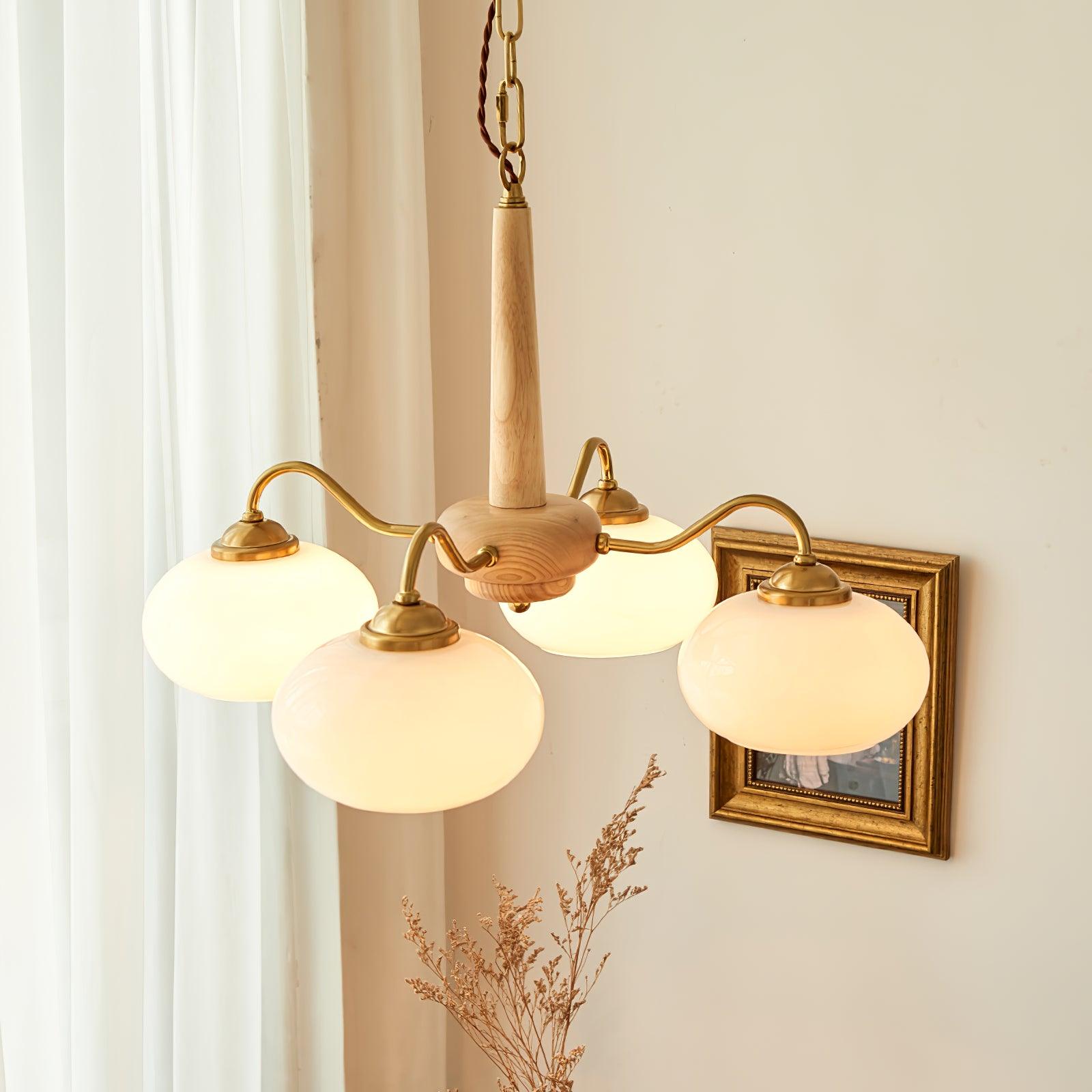 Lámpara de Techo Persimón Moderna de Cristal y Latón con 3, 4 o 6 Luces, Ideal para Decoración Elegante y Romántica 5