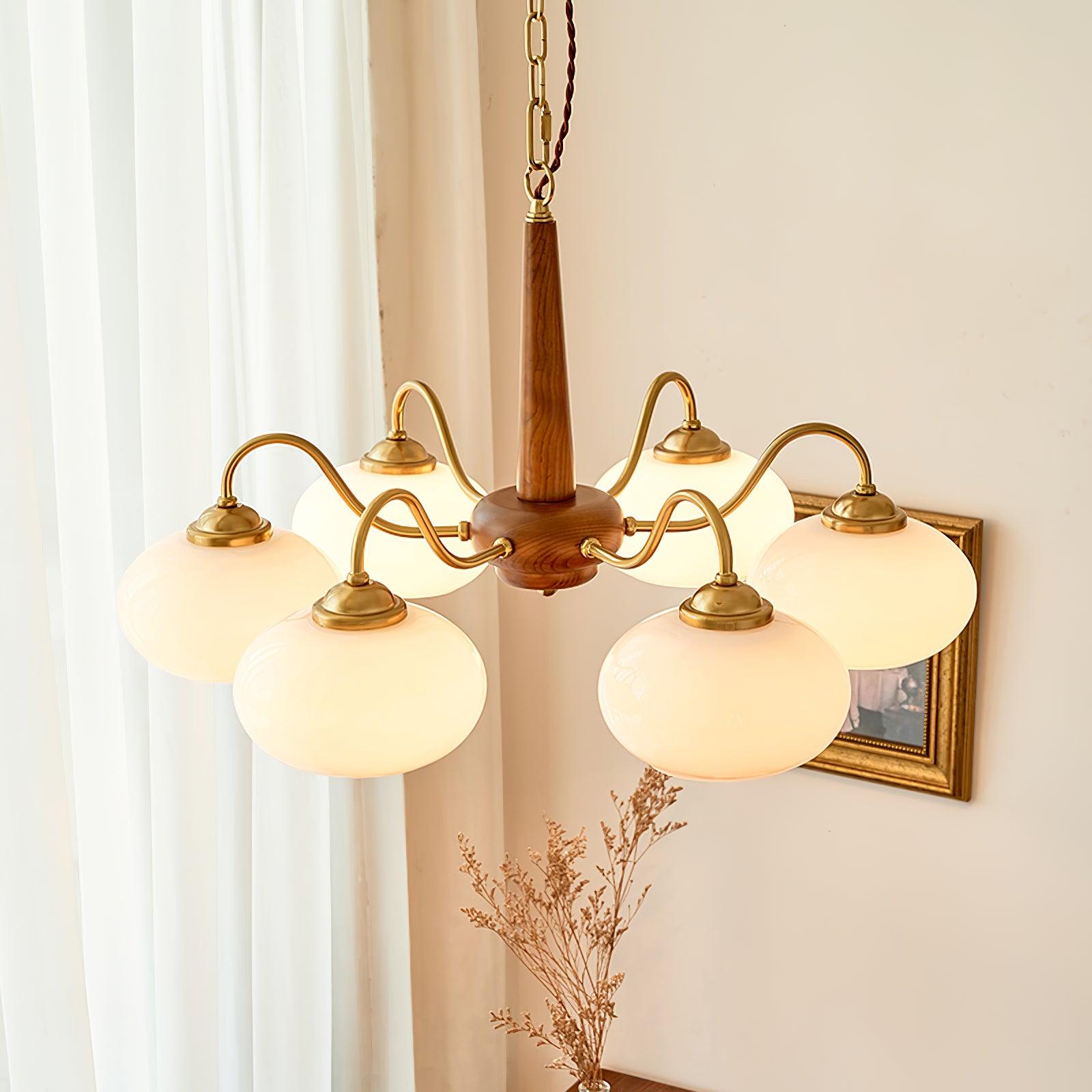 Lámpara de Techo Persimón Moderna de Cristal y Latón con 3, 4 o 6 Luces, Ideal para Decoración Elegante y Romántica 6