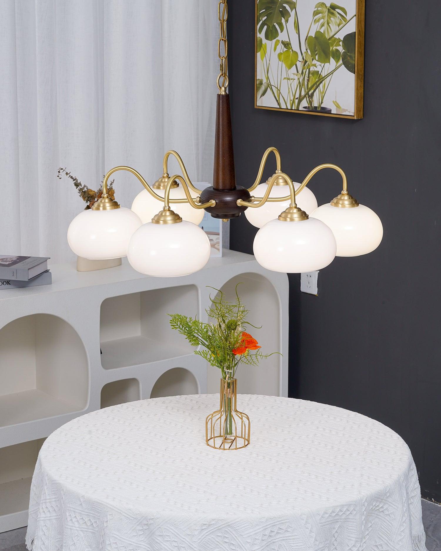 Lámpara de Techo Persimón Moderna de Cristal y Latón con 3, 4 o 6 Luces, Ideal para Decoración Elegante y Romántica 7