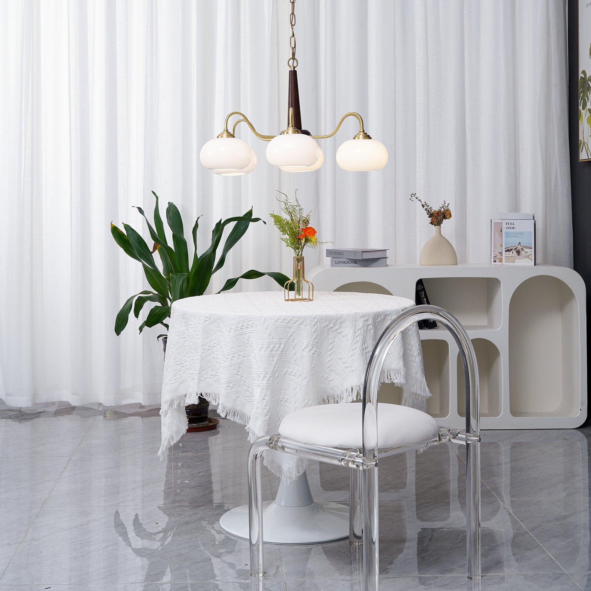 Lámpara de Techo Persimón Moderna de Cristal y Latón con 3, 4 o 6 Luces, Ideal para Decoración Elegante y Romántica 8