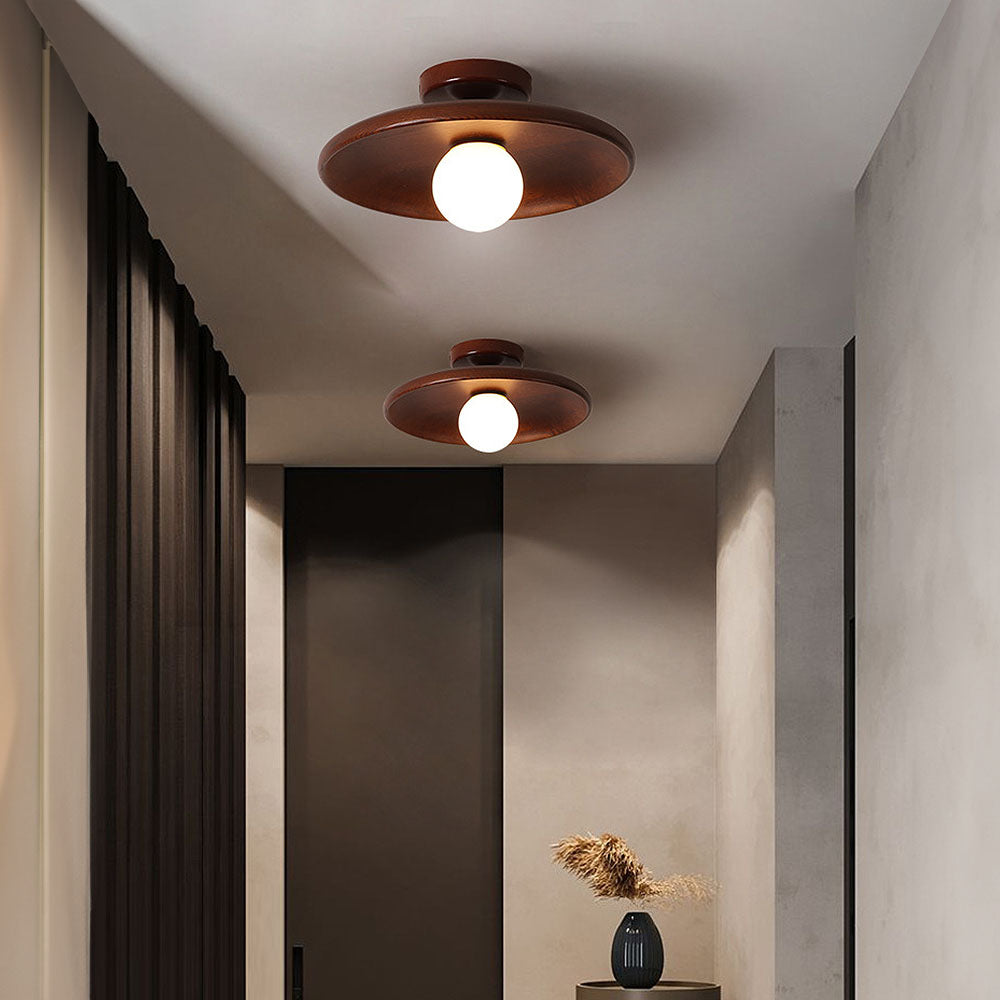 Lámpara de Techo Redonda Minimalista de Madera Nórdica para Comedor y Pasillo - Diseño Elegante y Moderno 3