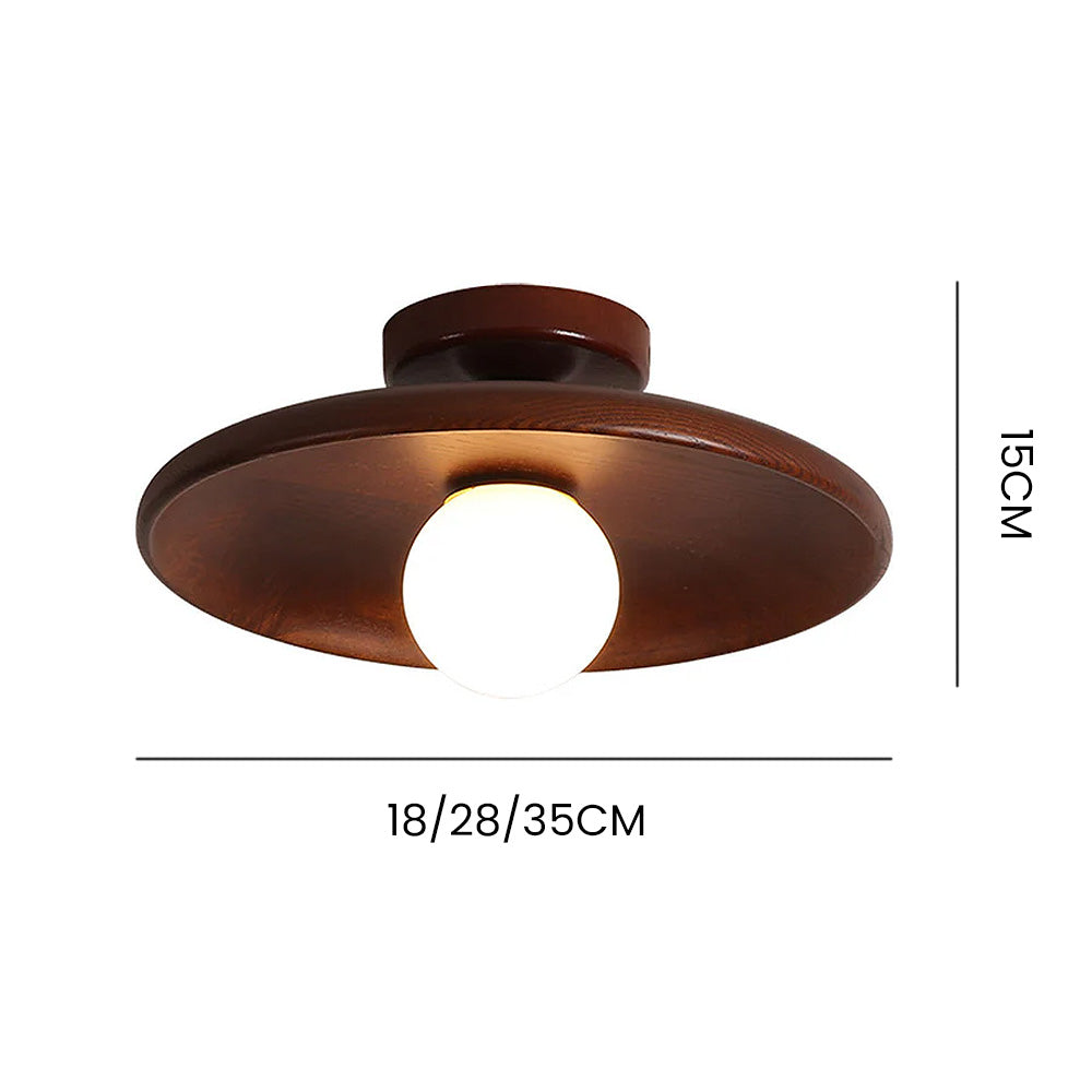 Lámpara de Techo Redonda Minimalista de Madera Nórdica para Comedor y Pasillo - Diseño Elegante y Moderno 4